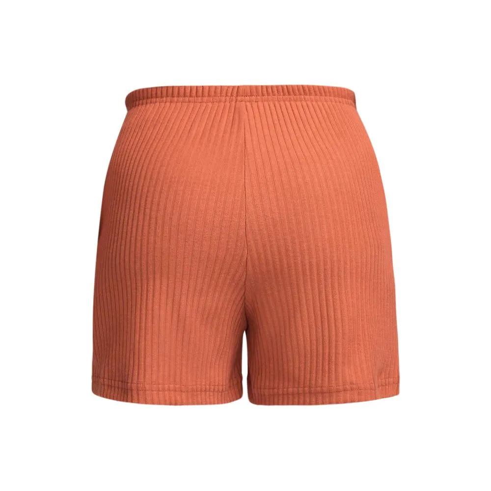 Women's Knit Rib 3-inch Short (Burnt Sunrise/Black)